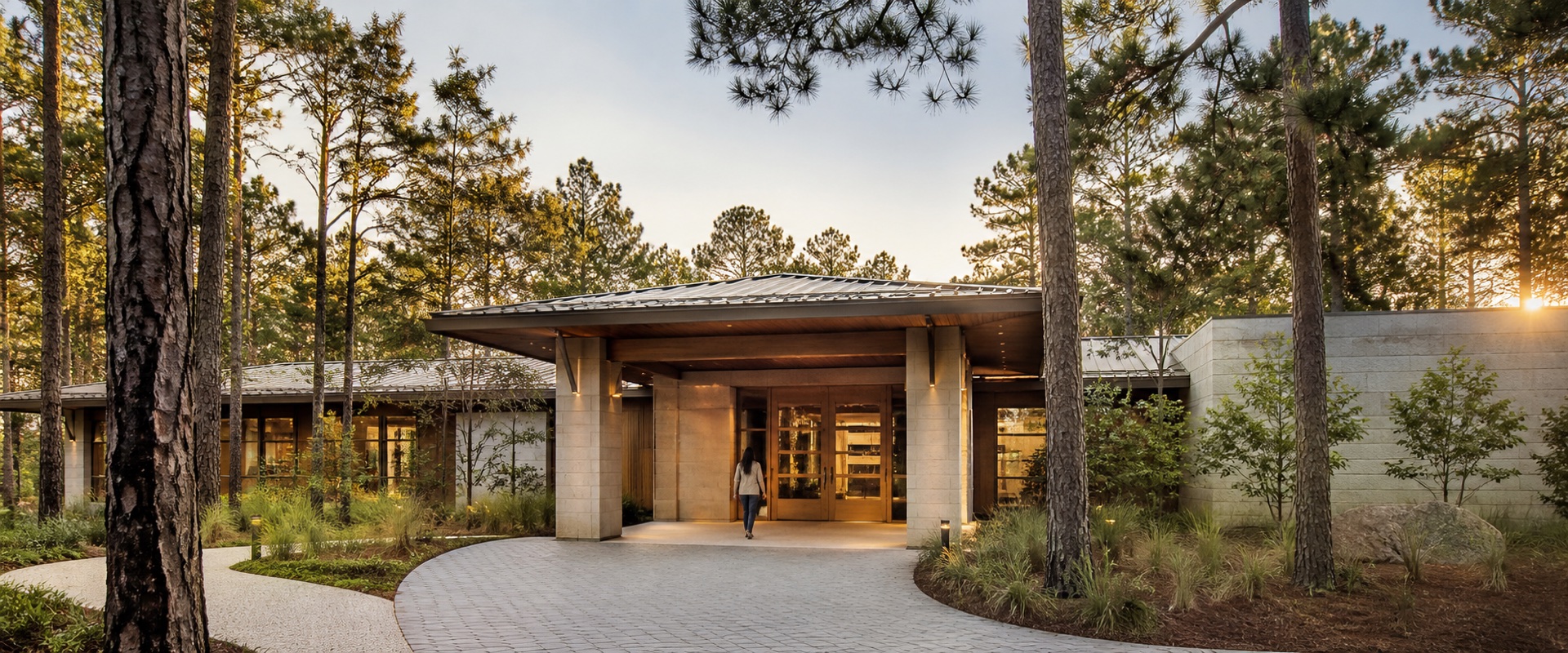 Arriving at a quiet health and longevity center among the pines in Pinehurst, North Carolina