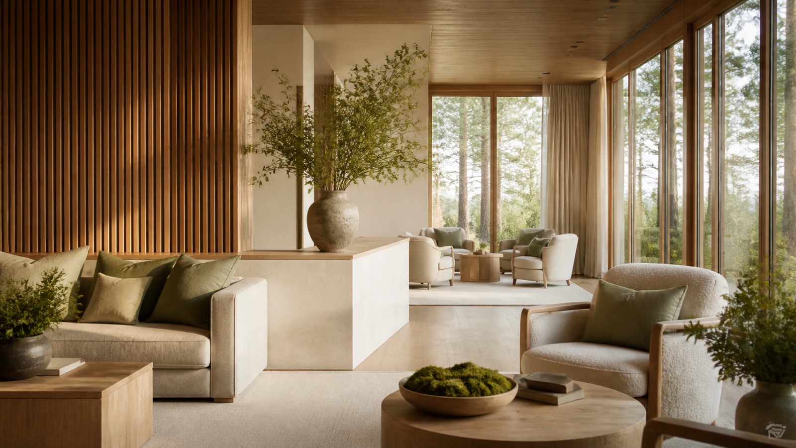 A calm, light-filled interior inspired by the Averra Life center in Pinehurst, North Carolina